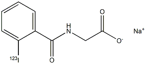 Sodium o-iodo(123I)hippurate 구조식 이미지