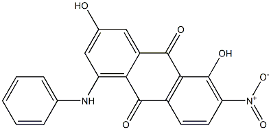 1-Anilino-3,5-dihydroxy-6-nitroanthraquinone Structure