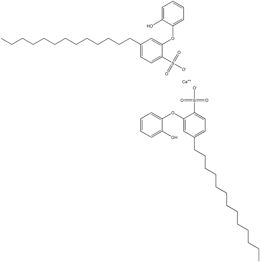 Bis(2'-hydroxy-5-tridecyl[oxybisbenzene]-2-sulfonic acid)calcium salt 구조식 이미지