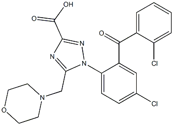 1-[4-Chloro-2-(2-chlorobenzoyl)phenyl]-5-morpholinomethyl-1H-1,2,4-triazole-3-carboxylic acid 구조식 이미지