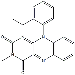 3-Methyl-10-[2-ethylphenyl]pyrimido[4,5-b]quinoxaline-2,4(3H,10H)-dione 구조식 이미지