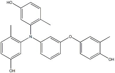 N,N-Bis(3-hydroxy-6-methylphenyl)-3-(4-hydroxy-3-methylphenoxy)benzenamine 구조식 이미지