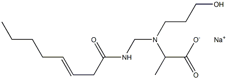 2-[N-(3-Hydroxypropyl)-N-(3-octenoylaminomethyl)amino]propionic acid sodium salt 구조식 이미지