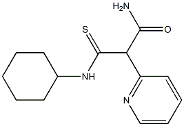 N-Cyclohexyl-2-carbamoyl-2-(2-pyridyl)thioacetamide 구조식 이미지