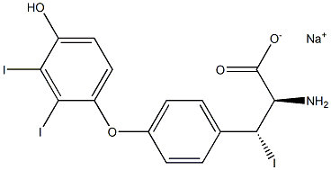 (2R,3R)-2-Amino-3-[4-(4-hydroxy-2,3-diiodophenoxy)phenyl]-3-iodopropanoic acid sodium salt Structure