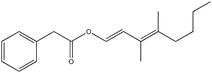 Phenylacetic acid 3,4-dimethyl-1,3-octadienyl ester Structure