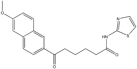 6-Oxo-N-(2-thiazolyl)-6-[6-methoxy-2-naphtyl]hexanamide Structure