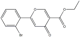 6-(2-Bromophenyl)-4-oxo-4H-pyran-3-carboxylic acid ethyl ester 구조식 이미지