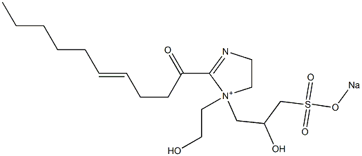 1-(2-Hydroxyethyl)-1-[2-hydroxy-3-(sodiooxysulfonyl)propyl]-2-(4-decenoyl)-2-imidazoline-1-ium 구조식 이미지