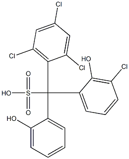 (3-Chloro-2-hydroxyphenyl)(2,4,6-trichlorophenyl)(2-hydroxyphenyl)methanesulfonic acid 구조식 이미지