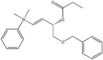 Propanoic acid (E,S)-1-[dimethyl(phenyl)silyl]-4-(benzyloxy)-1-buten-3-yl ester Structure