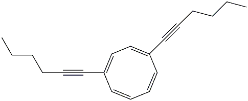 1,4-Bis(1-hexynyl)cycloocta-1,3,5,7-tetrene 구조식 이미지