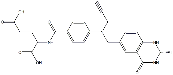 (S)-2-[4-[N-[(1,2,3,4-Tetrahydro-2-methyl-4-oxoquinazolin)-6-ylmethyl]-N-(2-propynyl)amino]benzoylamino]glutaric acid Structure