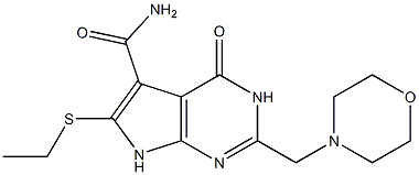 2-[Morpholinomethyl]-6-(ethylthio)-4-oxo-3,4-dihydro-7H-pyrrolo[2,3-d]pyrimidine-5-carboxamide Structure