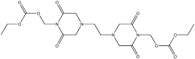 4,4'-Ethylenebis(2,6-dioxopiperazine-1-methanol)bis(ethoxyformate) 구조식 이미지