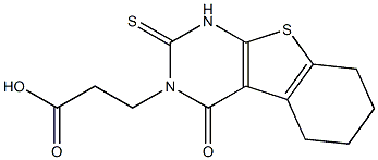 3-[(1,2,3,4-Tetrahydro-5,6-tetramethylene-4-oxo-2-thioxothieno[2,3-d]pyrimidin)-3-yl]propionic acid 구조식 이미지