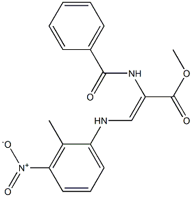 (Z)-3-[(2-Methyl-3-nitrophenyl)amino]-2-(benzoylamino)acrylic acid methyl ester Structure