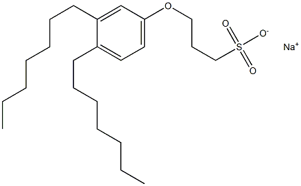 3-(3,4-Diheptylphenoxy)propane-1-sulfonic acid sodium salt Structure