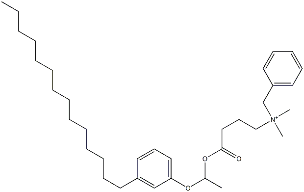 N,N-Dimethyl-N-benzyl-N-[3-[[1-(3-tetradecylphenyloxy)ethyl]oxycarbonyl]propyl]aminium 구조식 이미지