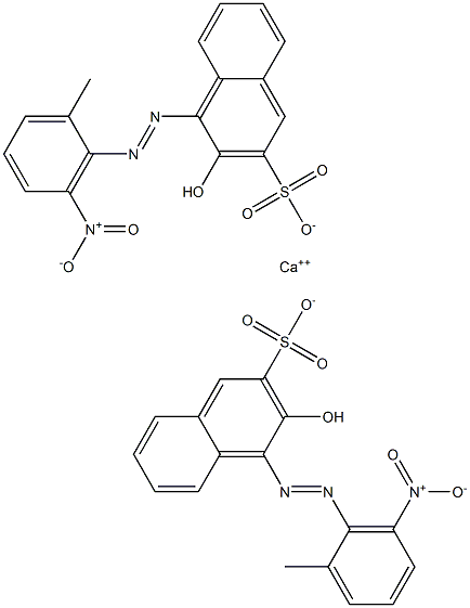 Bis[1-[(2-methyl-6-nitrophenyl)azo]-2-hydroxy-3-naphthalenesulfonic acid]calcium salt 구조식 이미지