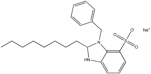 1-Benzyl-2,3-dihydro-2-octyl-1H-benzimidazole-7-sulfonic acid sodium salt Structure