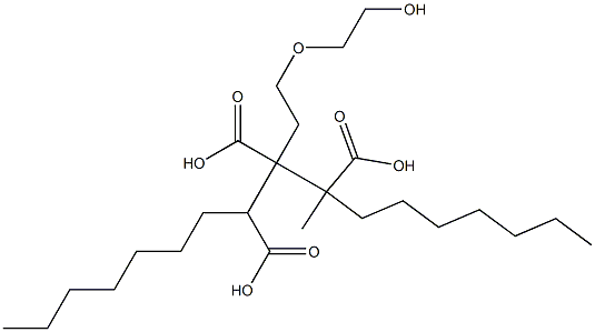 Butane-1,2,3-tricarboxylic acid 2-[2-(2-hydroxyethoxy)ethyl]1,3-diheptyl ester Structure