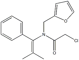 N-(1-Phenyl-2-methyl-1-propenyl)-N-furfuryl-2-chloroacetamide 구조식 이미지