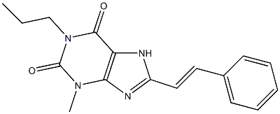 3-Methyl-1-propyl-8-(2-phenylethenyl)xanthine 구조식 이미지