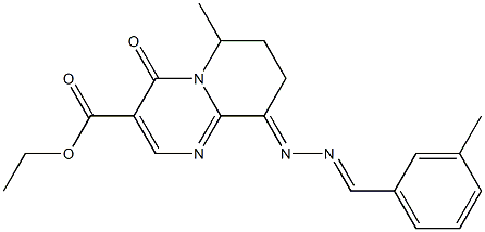 9-[2-(3-Methylbenzylidene)hydrazono]-6-methyl-6,7,8,9-tetrahydro-4-oxo-4H-pyrido[1,2-a]pyrimidine-3-carboxylic acid ethyl ester 구조식 이미지