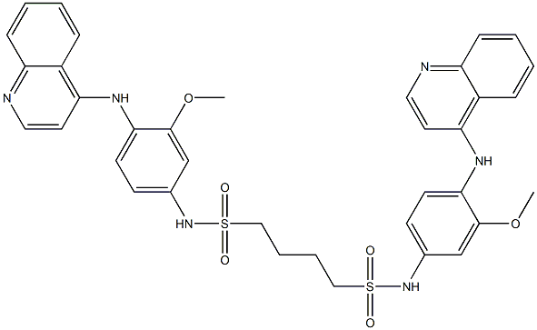 N,N'-Bis[3-methoxy-4-(4-quinolylamino)phenyl]-1,4-butanedisulfonamide 구조식 이미지