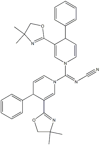 1,1'-(Cyanoiminomethylene)bis[4-phenyl-3-(4,4-dimethyl-2-oxazolin-2-yl)-1,4-dihydropyridine] Structure