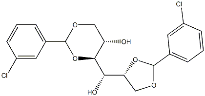 1-O,2-O:4-O,6-O-Bis(3-chlorobenzylidene)-L-glucitol 구조식 이미지
