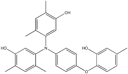 N,N-Bis(5-hydroxy-2,4-dimethylphenyl)-4-(2-hydroxy-4-methylphenoxy)benzenamine 구조식 이미지