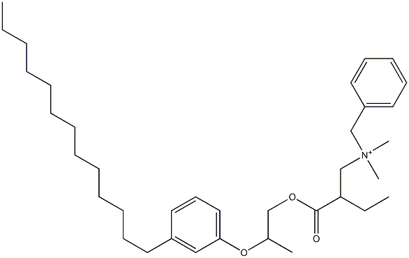 N,N-Dimethyl-N-benzyl-N-[2-[[2-(3-tridecylphenyloxy)propyl]oxycarbonyl]butyl]aminium 구조식 이미지