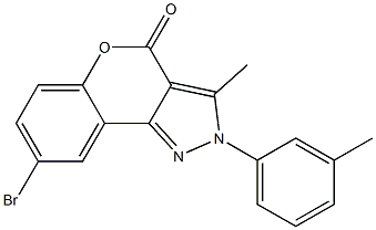 8-Bromo-3-methyl-2-(3-methylphenyl)[1]benzopyrano[4,3-c]pyrazol-4(2H)-one 구조식 이미지