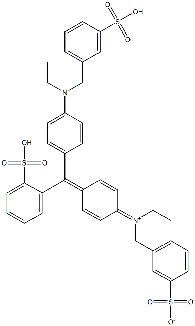 N-Ethyl-N-[4-[[4-[ethyl[(3-sulfophenyl)methyl]amino]phenyl](2-sulfophenyl)methylene]-2,5-cyclohexadien-1-ylidene]-3-sulfonatobenzenemethanaminium 구조식 이미지