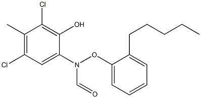 2-(2-Pentylphenoxyformylamino)-4,6-dichloro-5-methylphenol 구조식 이미지