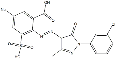 2-[1-(m-Chlorophenyl)-3-methyl-5-oxo-2-pyrazolin-4-ylazo]-5-sodiosulfobenzoic acid 구조식 이미지