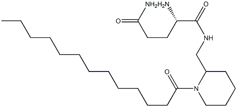 (2S)-2-Amino-N-[(1-tridecanoyl-2-piperidinyl)methyl]glutaramide Structure
