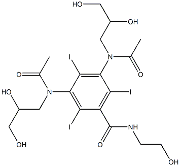 3,5-Bis[acetyl(2,3-dihydroxypropyl)amino]-2,4,6-triiodo-N-(2-hydroxyethyl)benzamide Structure