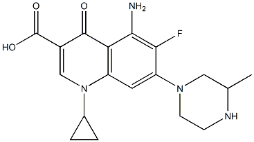 5-Amino-1-cyclopropyl-6-fluoro-1,4-dihydro-4-oxo-7-(3-methyl-1-piperazinyl)quinoline-3-carboxylic acid Structure