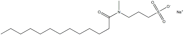 3-(N-Tridecanoyl-N-methylamino)-1-propanesulfonic acid sodium salt 구조식 이미지