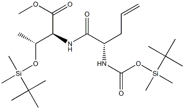 (2S,3R)-2-[[(2S)-2-[(tert-Butyldimethylsilyl)oxycarbonylamino]-4-pentenoyl]amino]-3-[(tert-butyldimethylsilyl)oxy]butyric acid methyl ester 구조식 이미지