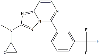 2-(Oxiran-2-ylmethylamino)-5-[3-trifluoromethylphenyl][1,2,4]triazolo[1,5-c]pyrimidine 구조식 이미지