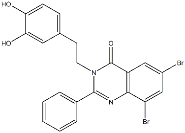 6,8-Dibromo-3-(3,4-dihydroxyphenethyl)-2-phenylquinazolin-4(3H)-one Structure