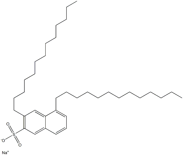 3,5-Ditridecyl-2-naphthalenesulfonic acid sodium salt Structure