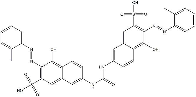 7,7'-(Carbonyldiimino)bis[4-hydroxy-3-(2-methylphenylazo)-2-naphthalenesulfonic acid] 구조식 이미지