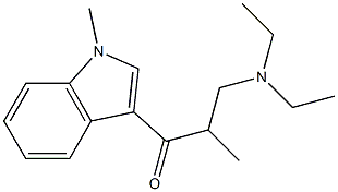 1-Methyl-3-[2-methyl-3-(diethylamino)propionyl]-1H-indole 구조식 이미지