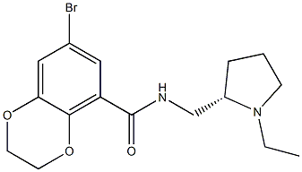 7-Bromo-2,3-dihydro-N-[[(2S)-1-ethyl-2-pyrrolidinyl]methyl]-1,4-benzodioxin-5-carboxamide 구조식 이미지