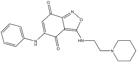 3-[2-(1-Piperidinyl)ethylamino]-5-(phenylamino)-2,1-benzisoxazole-4,7-dione Structure